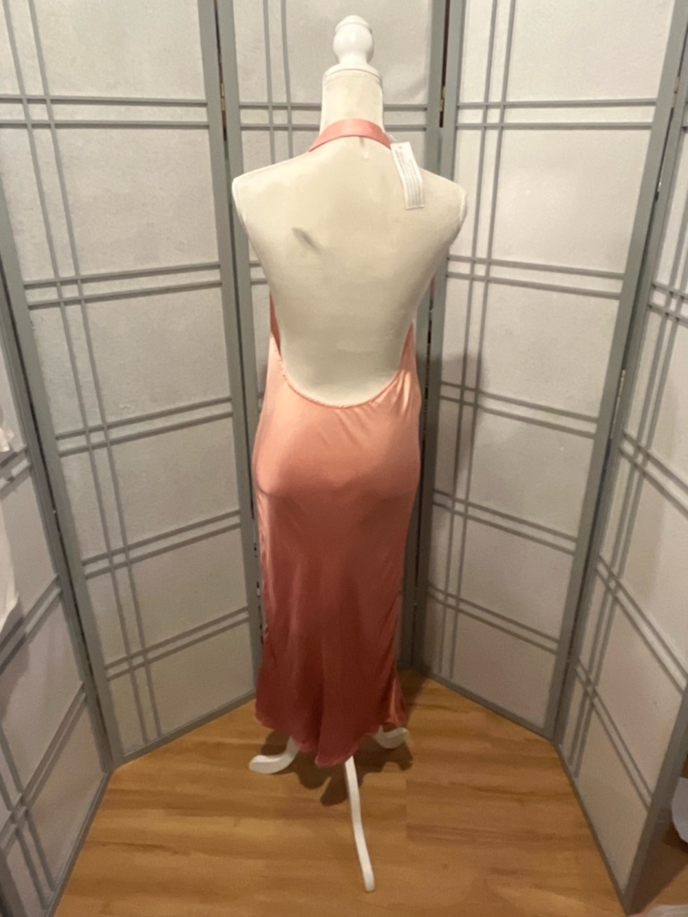 NWT Young Fabulous & Broke Pink Satin Cowl Midi Dress - Picture 4 of 7